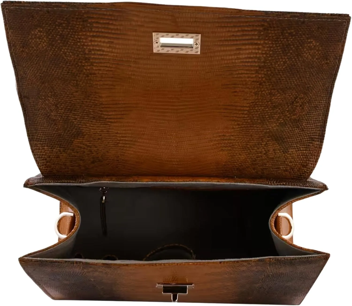 Exotic Lizard Skin Leather Satchel Bag - Unique & Stylish