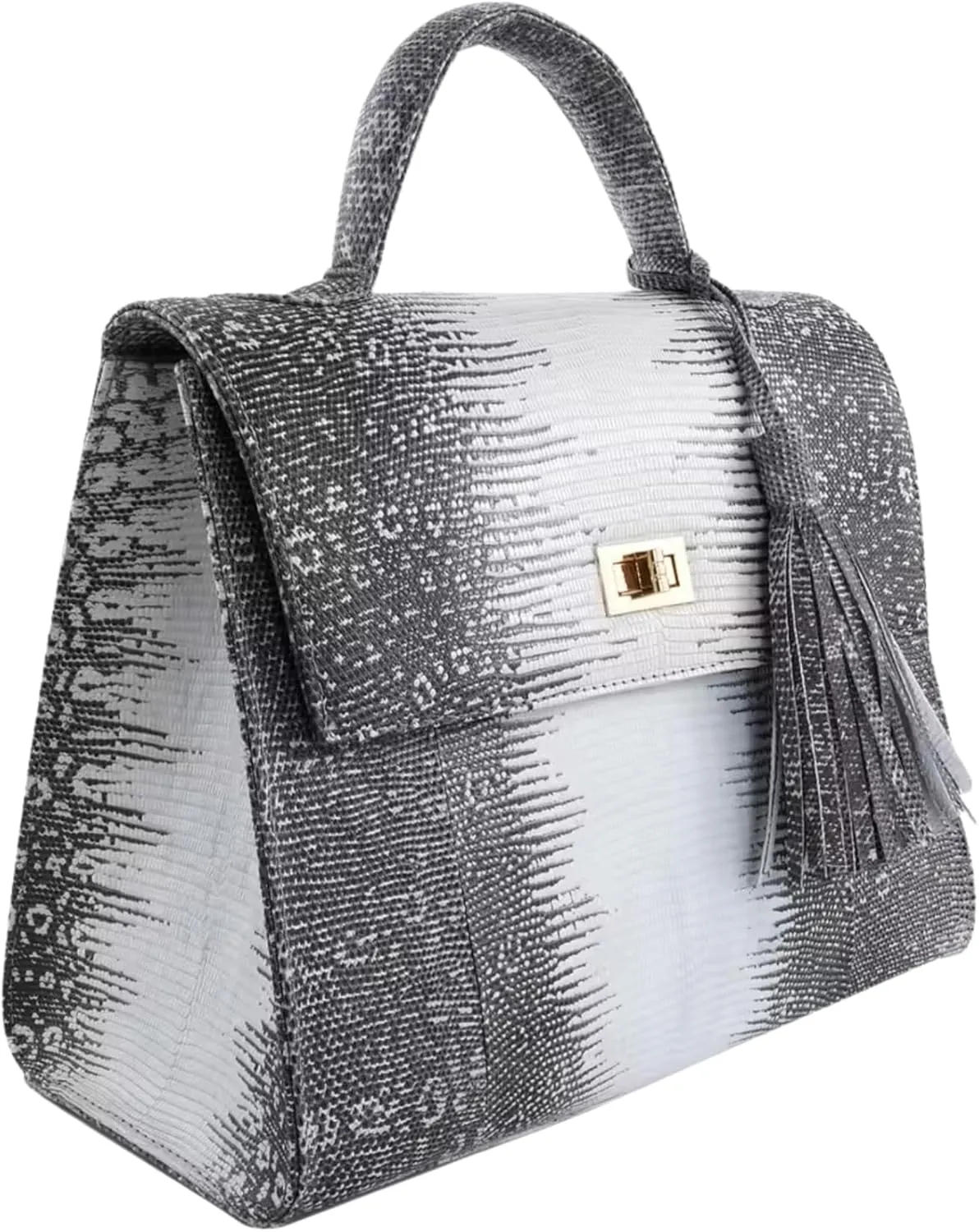 Exotic Lizard Skin Leather Satchel Bag - Unique & Stylish