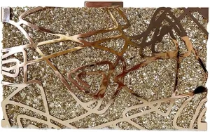 Fashion Geometry Rose Evening Bag Artistic Acrylic Clutch Purse Valentine's Day Dating Wedding Handbag for Women