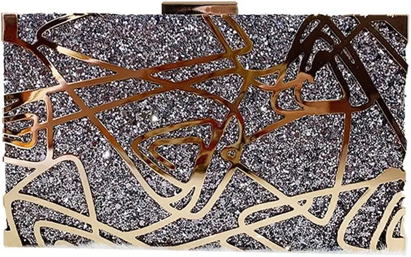 Fashion Geometry Rose Evening Bag Artistic Acrylic Clutch Purse Valentine's Day Dating Wedding Handbag for Women