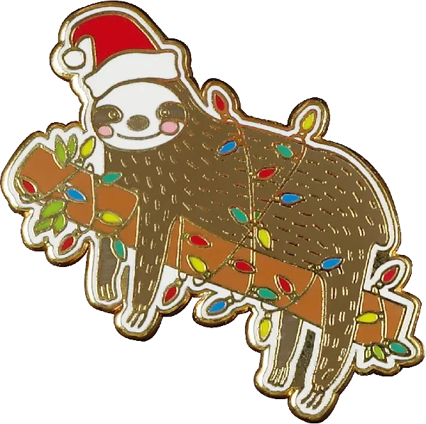 Festive Sloth Enamel Pin