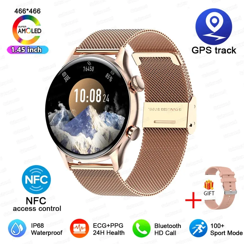 For XIAOMI HD Bluetooth Call Watch 2024 ECG Smart Watch Women AMOLED 360*360 HD Display Clock Sports IP68 Waterproof Smartwatch