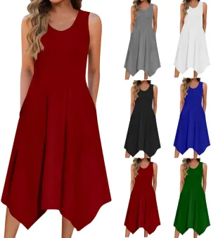 FZYLQY 2025 Womens Summer Dress Casual Swing Ruffle Short Sleeve Sundresses Beach Mini A-line Shift Dress with Pockets