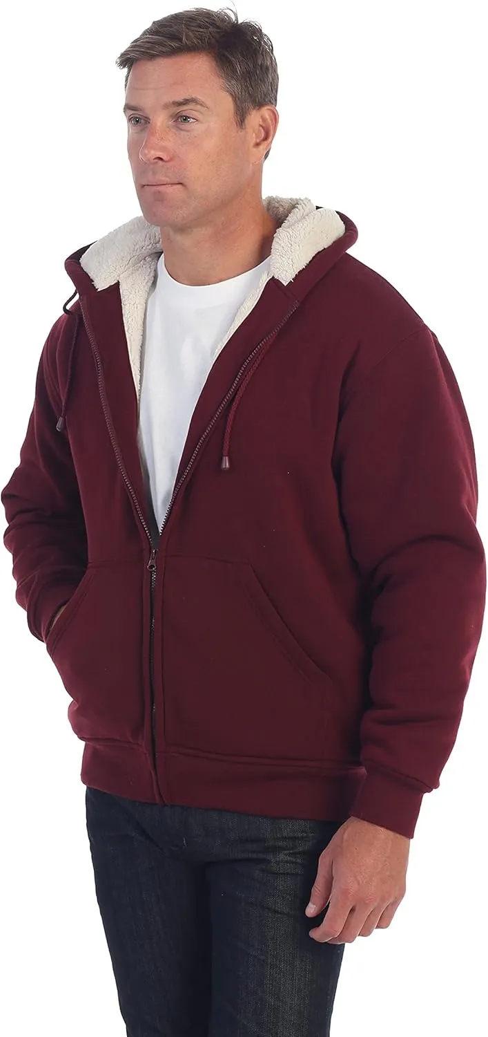 Gioberti Men's Soft Heavyweight Sherpa Lined Fleece Hoodie Jacket