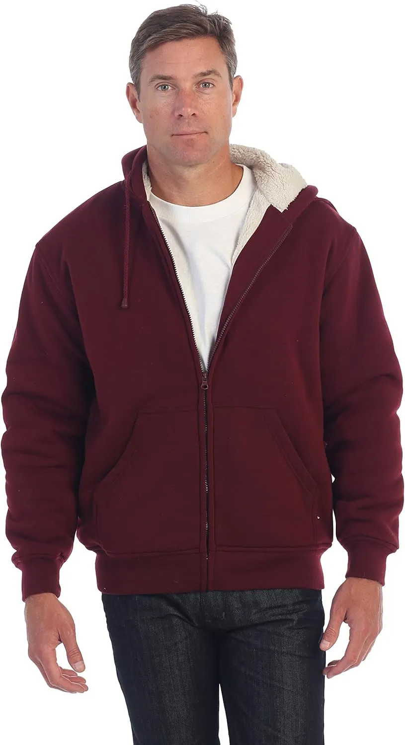 Gioberti Men's Soft Heavyweight Sherpa Lined Fleece Hoodie Jacket