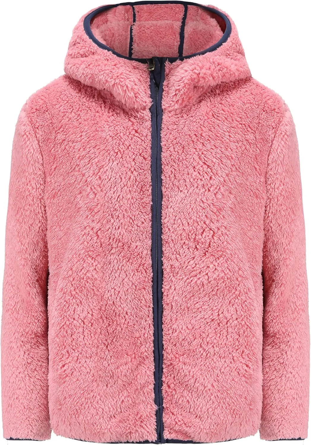 Girl's Soft Fleece sherpa Jacket Full Zip Hoodie