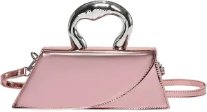 Glossy Top Handle Satchel Bag for Women PU Leather Small Flap Crossbody Shoulder Bag Fashion Handbag and Pursebag2407OWOISS