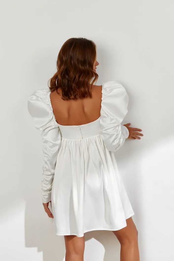 Harlow Elegant Long Sleeves White Evening Dress