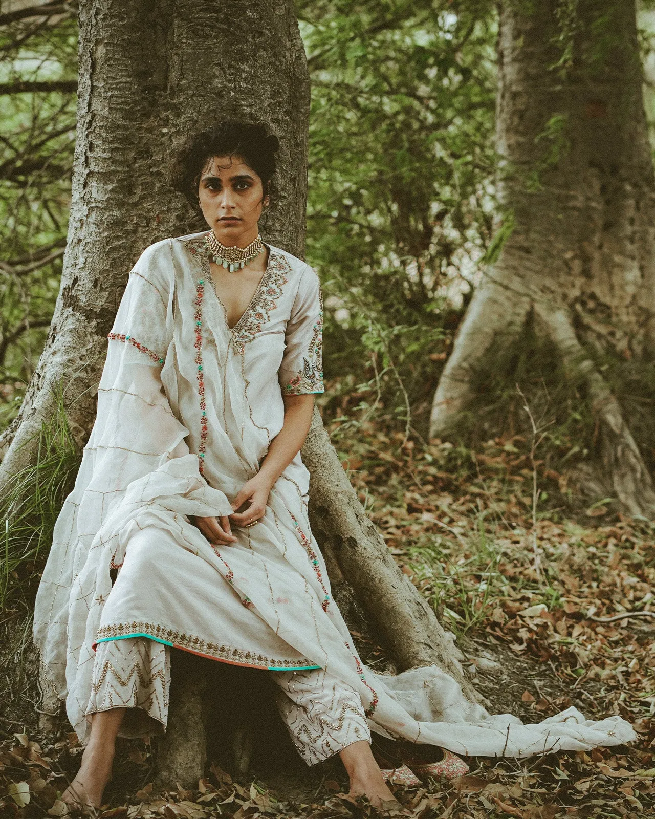 Heeriye Grey A-Line Pocket Kurta Set