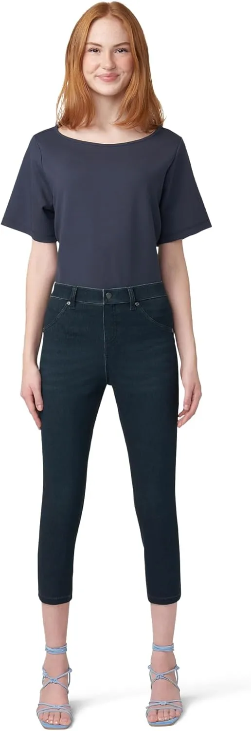 HUE Women's Ultra Soft High Waist Denim Capri Leggings