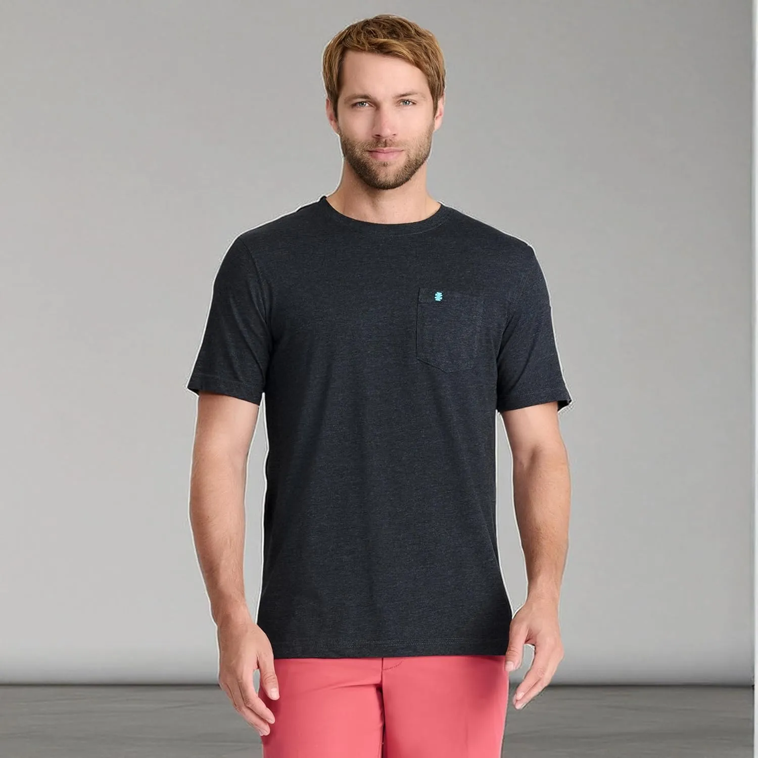 IZOD Men's Saltwater Soft Wash Pocket Crew T-Shirt
