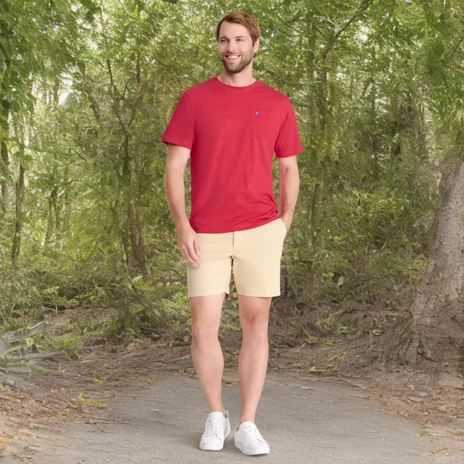 IZOD Men's Saltwater Soft Wash Pocket Crew T-Shirt