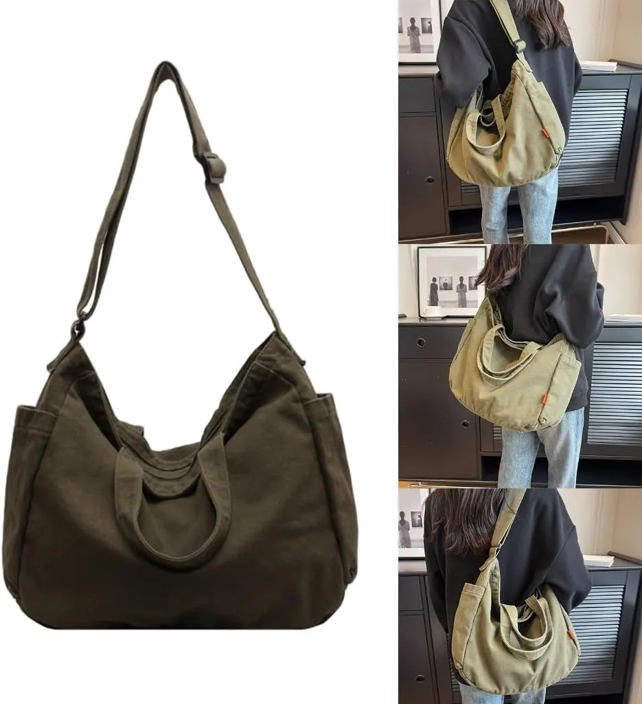 Japanese Canvas Shoulder Bag for Women and Men Vintage Crossbody Bags Satchel