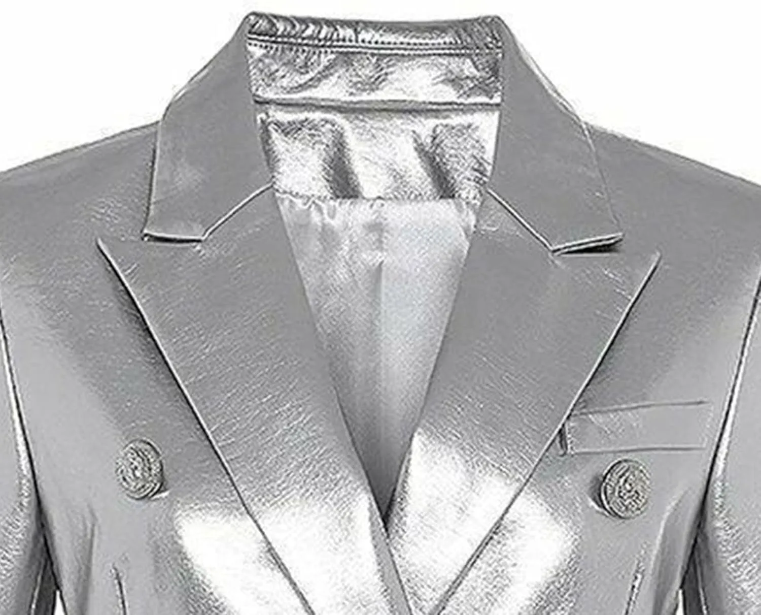 JEKE-DG Women's Blazer Collar Button Down Coat Vintage Faux Leather Coat Jacket Slim Fit Solid Outdoor Outerwear