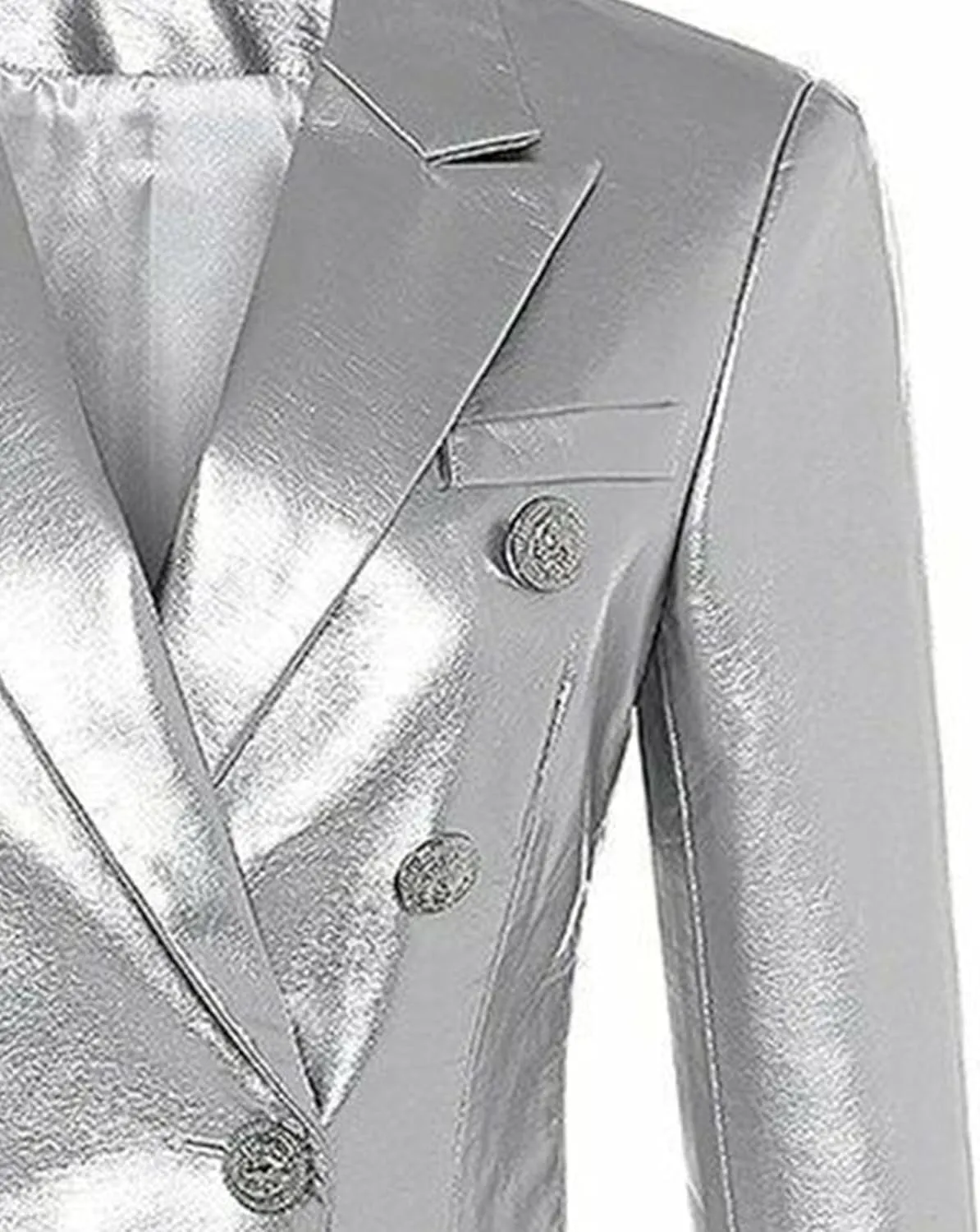JEKE-DG Women's Blazer Collar Button Down Coat Vintage Faux Leather Coat Jacket Slim Fit Solid Outdoor Outerwear
