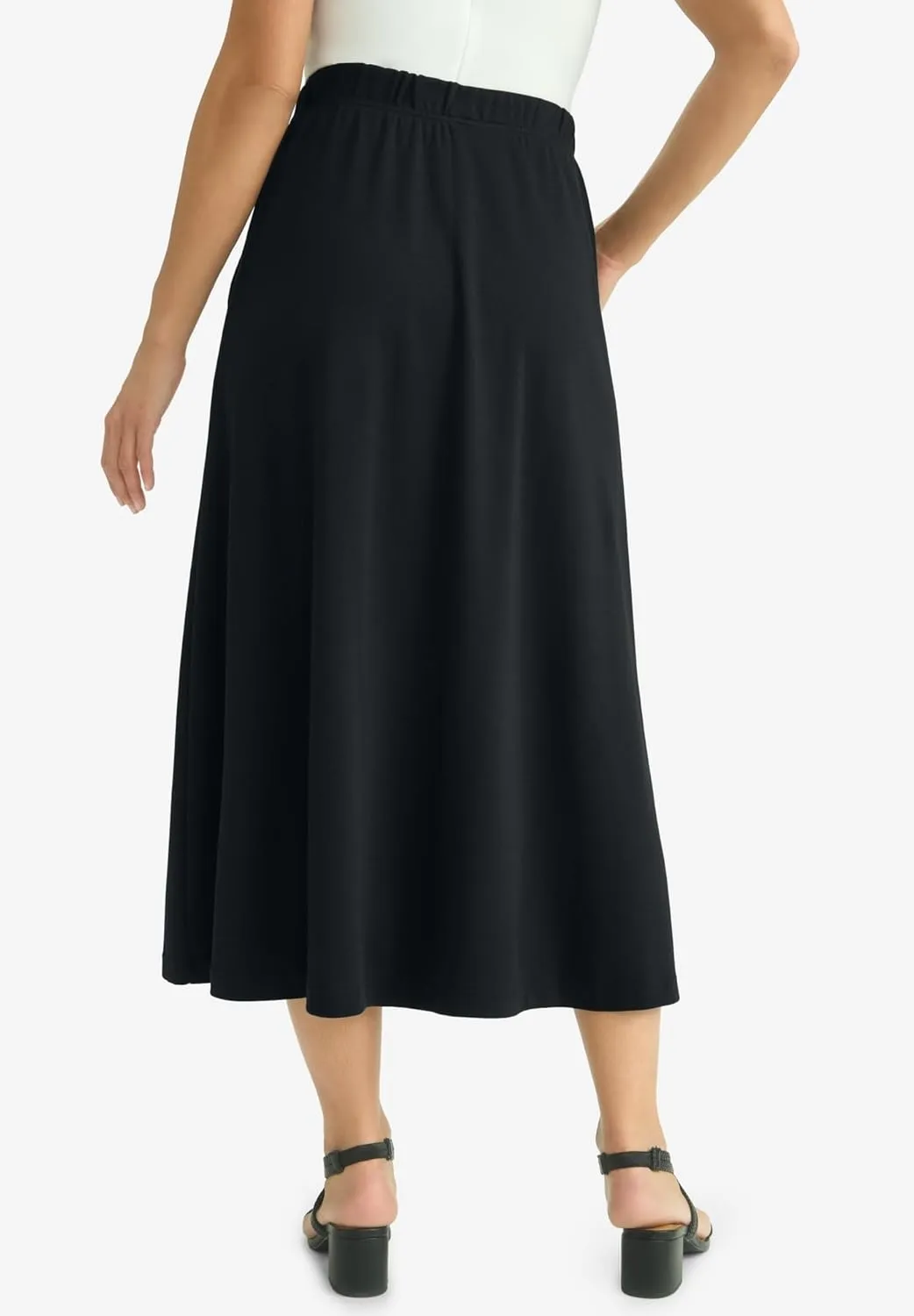 Jessica London Women's Plus Size Soft Ease Midi Skirt