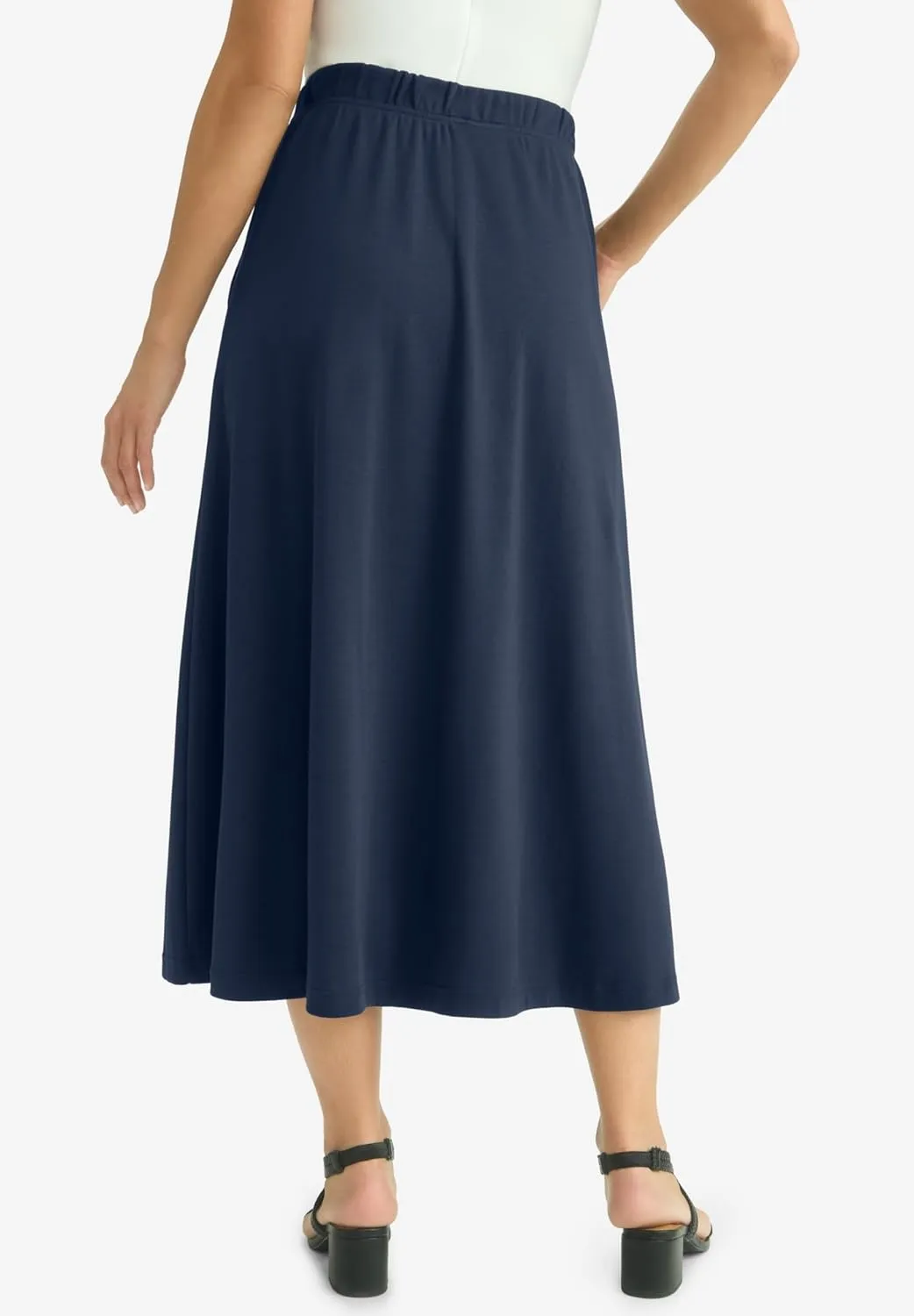 Jessica London Women's Plus Size Soft Ease Midi Skirt