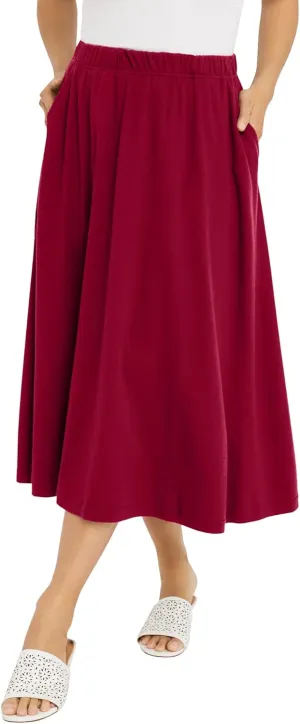 Jessica London Women's Plus Size Soft Ease Midi Skirt