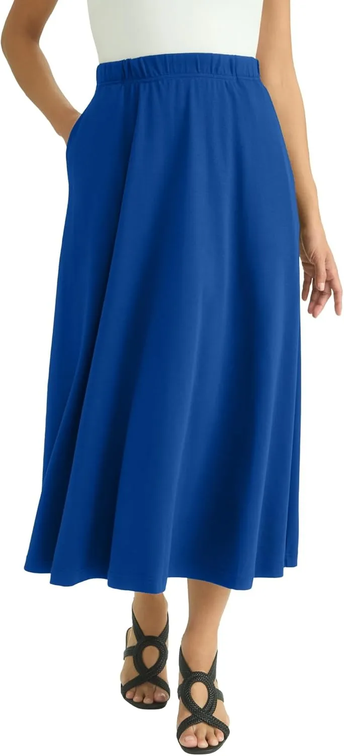 Jessica London Women's Plus Size Soft Ease Midi Skirt