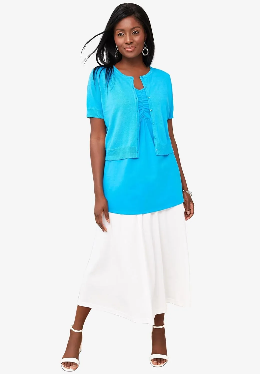 Jessica London Women's Plus Size Soft Ease Midi Skirt