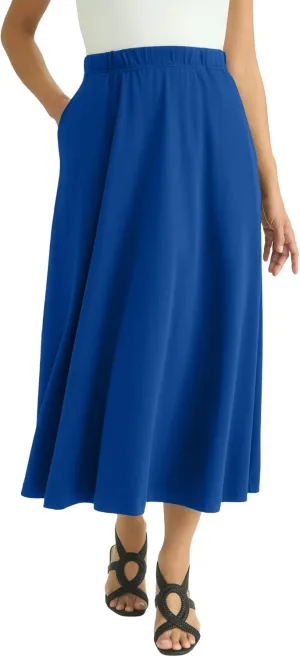 Jessica London Women's Plus Size Soft Ease Midi Skirt