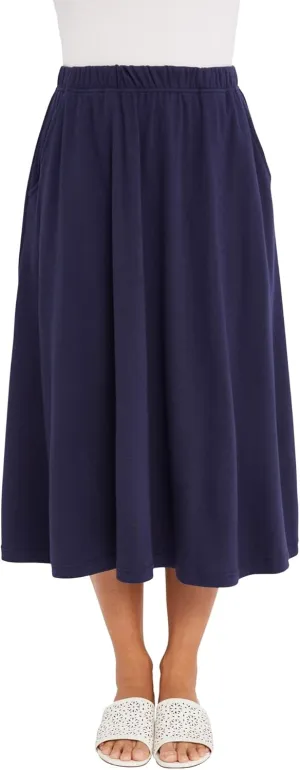 Jessica London Women's Plus Size Soft Ease Midi Skirt