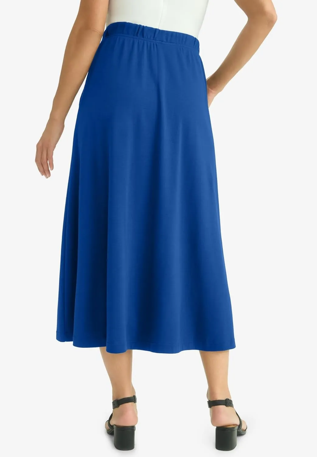 Jessica London Women's Plus Size Soft Ease Midi Skirt