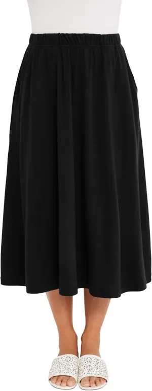 Jessica London Women's Plus Size Soft Ease Midi Skirt