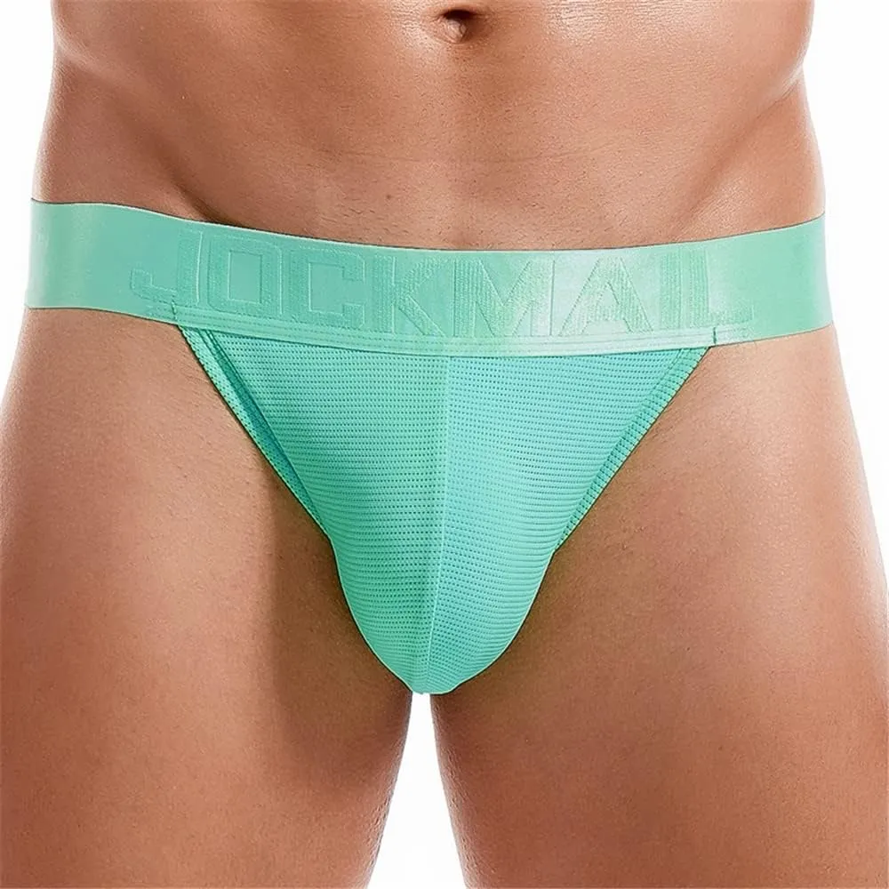JOCKMAIL 4PCS/Pack Mens Thongs Underwear Jockstrap Low Rise Athletic Supporter Jockstrap Mens Breathable Briefs Men Jockstrap