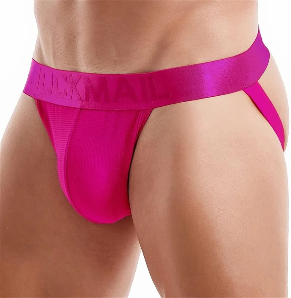 JOCKMAIL 4PCS/Pack Mens Thongs Underwear Jockstrap Low Rise Athletic Supporter Jockstrap Mens Breathable Briefs Men Jockstrap