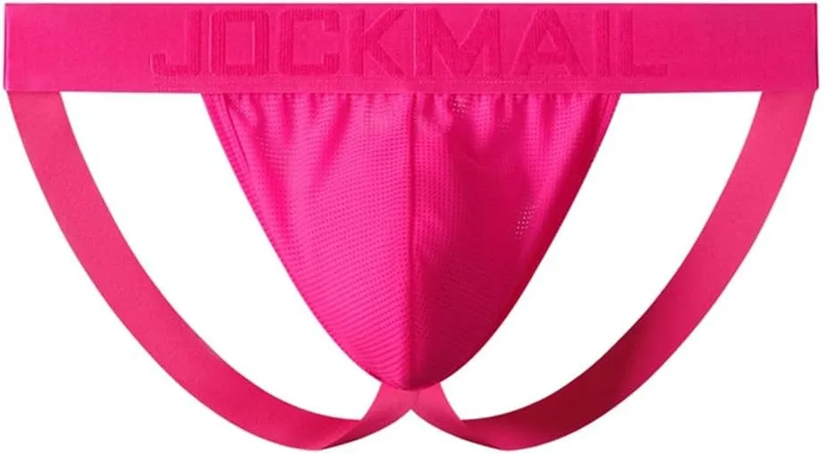 JOCKMAIL 4PCS/Pack Mens Thongs Underwear Jockstrap Low Rise Athletic Supporter Jockstrap Mens Breathable Briefs Men Jockstrap