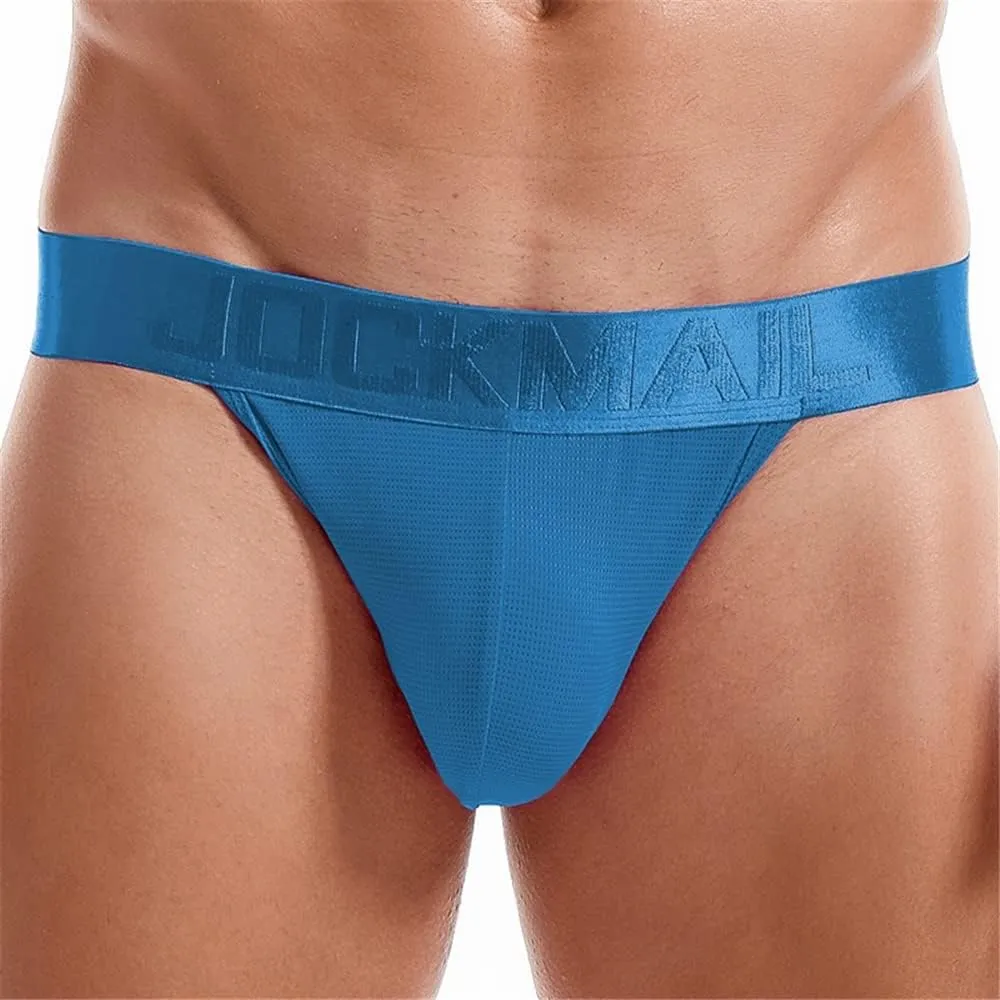 JOCKMAIL 4PCS/Pack Mens Thongs Underwear Jockstrap Low Rise Athletic Supporter Jockstrap Mens Breathable Briefs Men Jockstrap