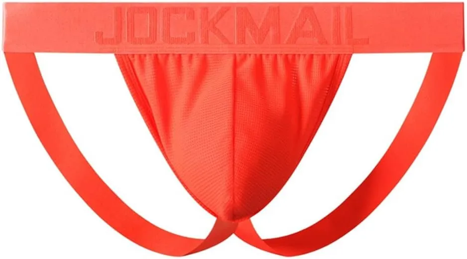 JOCKMAIL 4PCS/Pack Mens Thongs Underwear Jockstrap Low Rise Athletic Supporter Jockstrap Mens Breathable Briefs Men Jockstrap