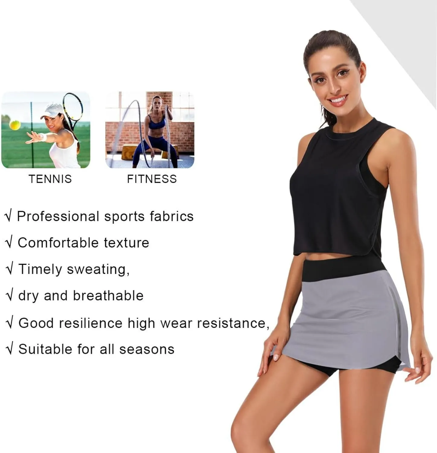 Joisal Paris Romantic Pattern Athletic Skorts for Women with Pockets Lightweight Athletic Golf Skorts for Running Workout