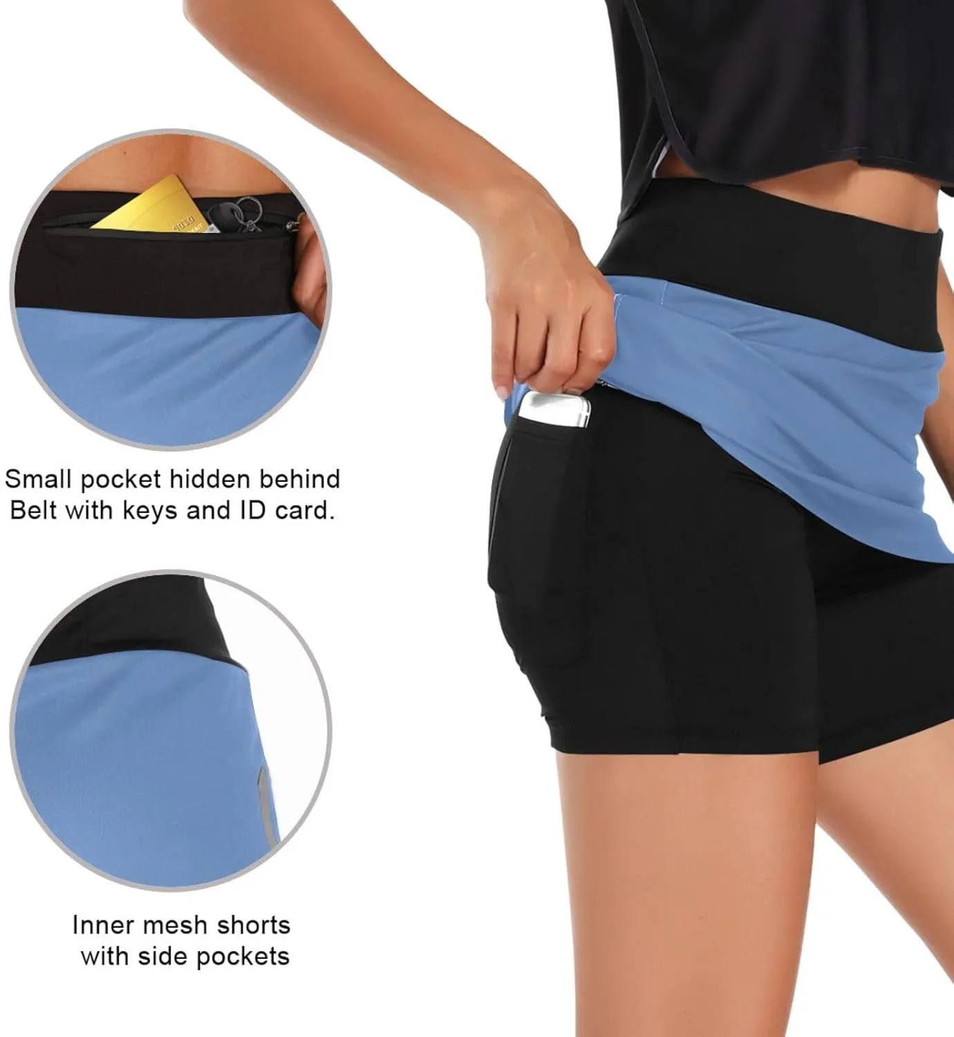 Joisal Paris Romantic Pattern Athletic Skorts for Women with Pockets Lightweight Athletic Golf Skorts for Running Workout
