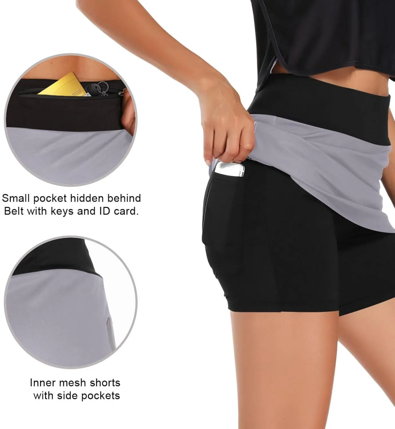 Joisal Paris Romantic Pattern Athletic Skorts for Women with Pockets Lightweight Athletic Golf Skorts for Running Workout