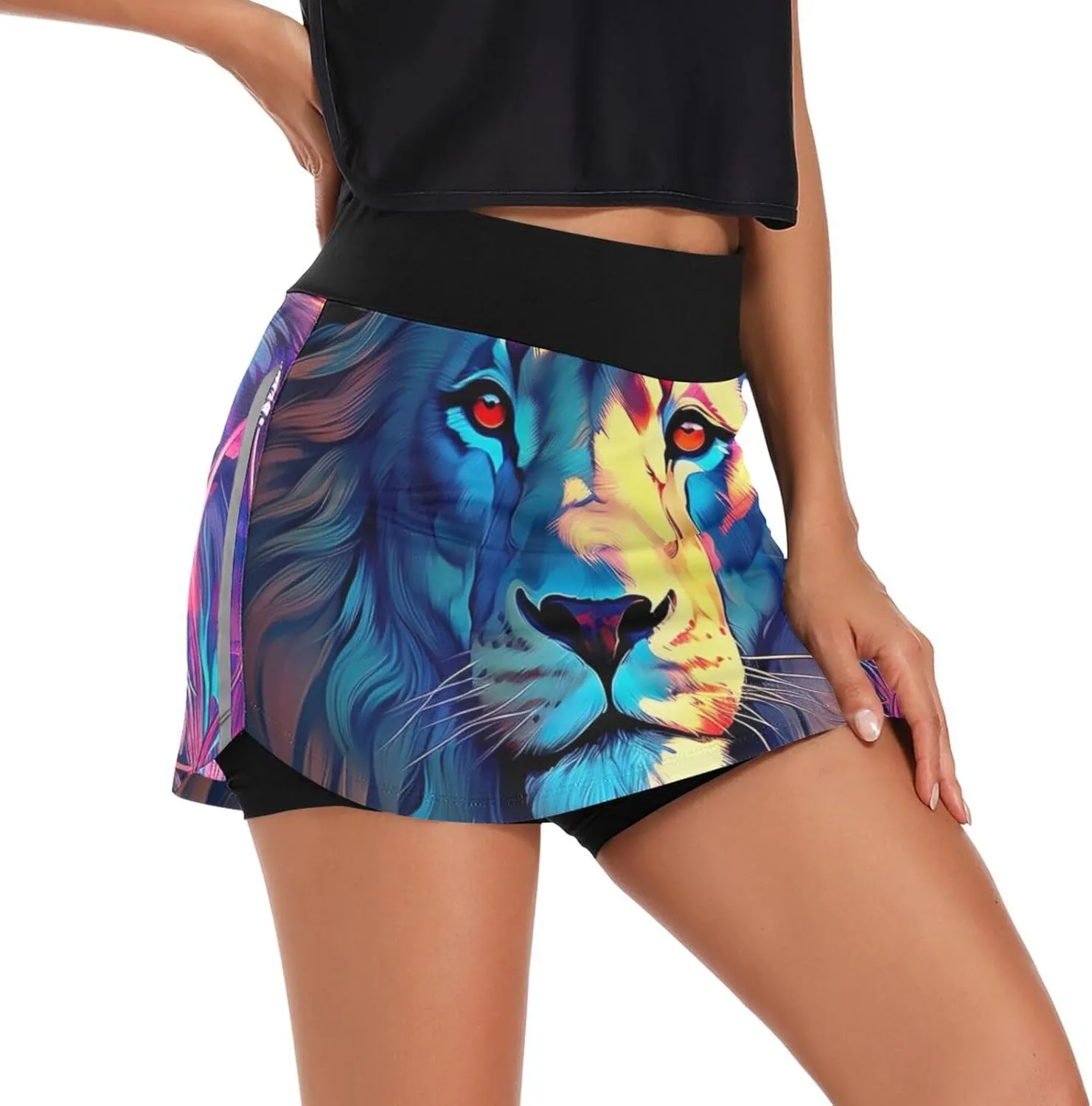 Joisal Paris Romantic Pattern Athletic Skorts for Women with Pockets Lightweight Athletic Golf Skorts for Running Workout