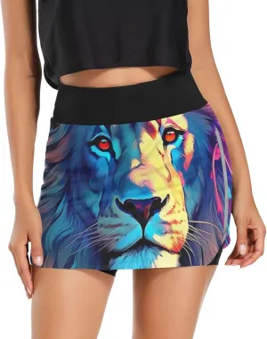 Joisal Paris Romantic Pattern Athletic Skorts for Women with Pockets Lightweight Athletic Golf Skorts for Running Workout