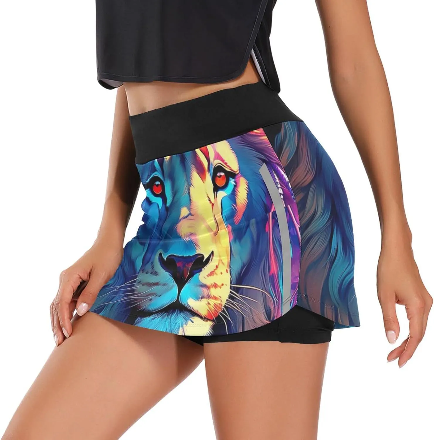 Joisal Paris Romantic Pattern Athletic Skorts for Women with Pockets Lightweight Athletic Golf Skorts for Running Workout