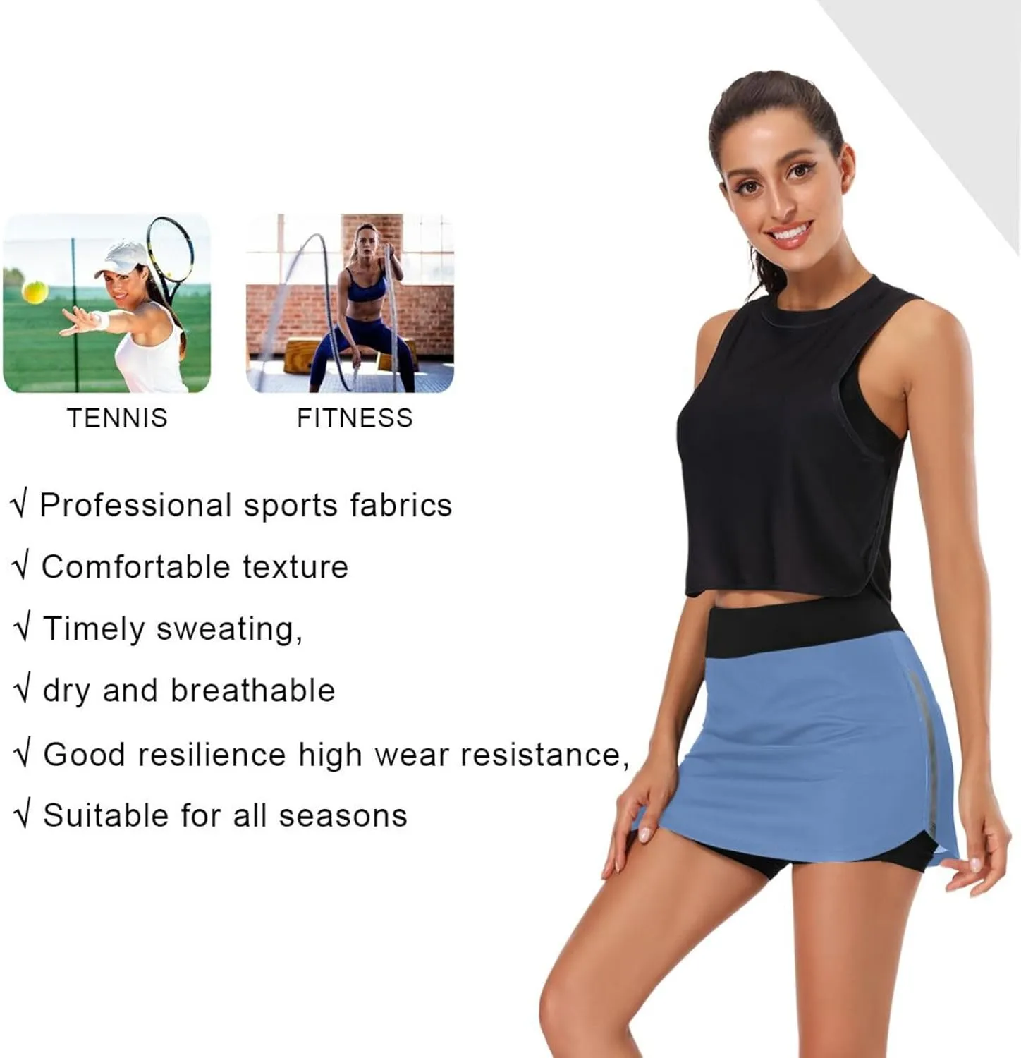 Joisal Paris Romantic Pattern Athletic Skorts for Women with Pockets Lightweight Athletic Golf Skorts for Running Workout