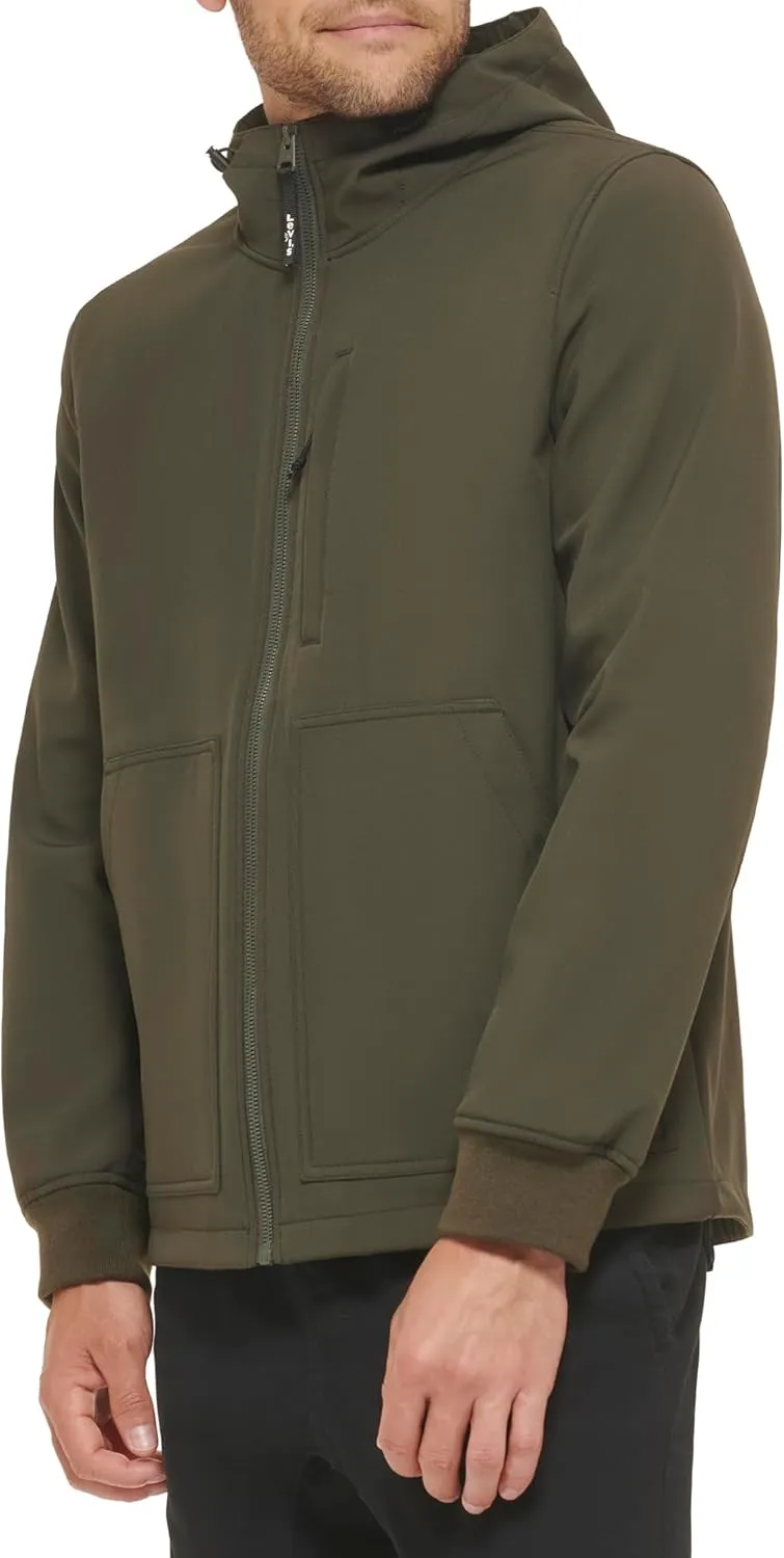 Levi's Men's Water-Resistant Soft Shell Trail Hoodie Jacket