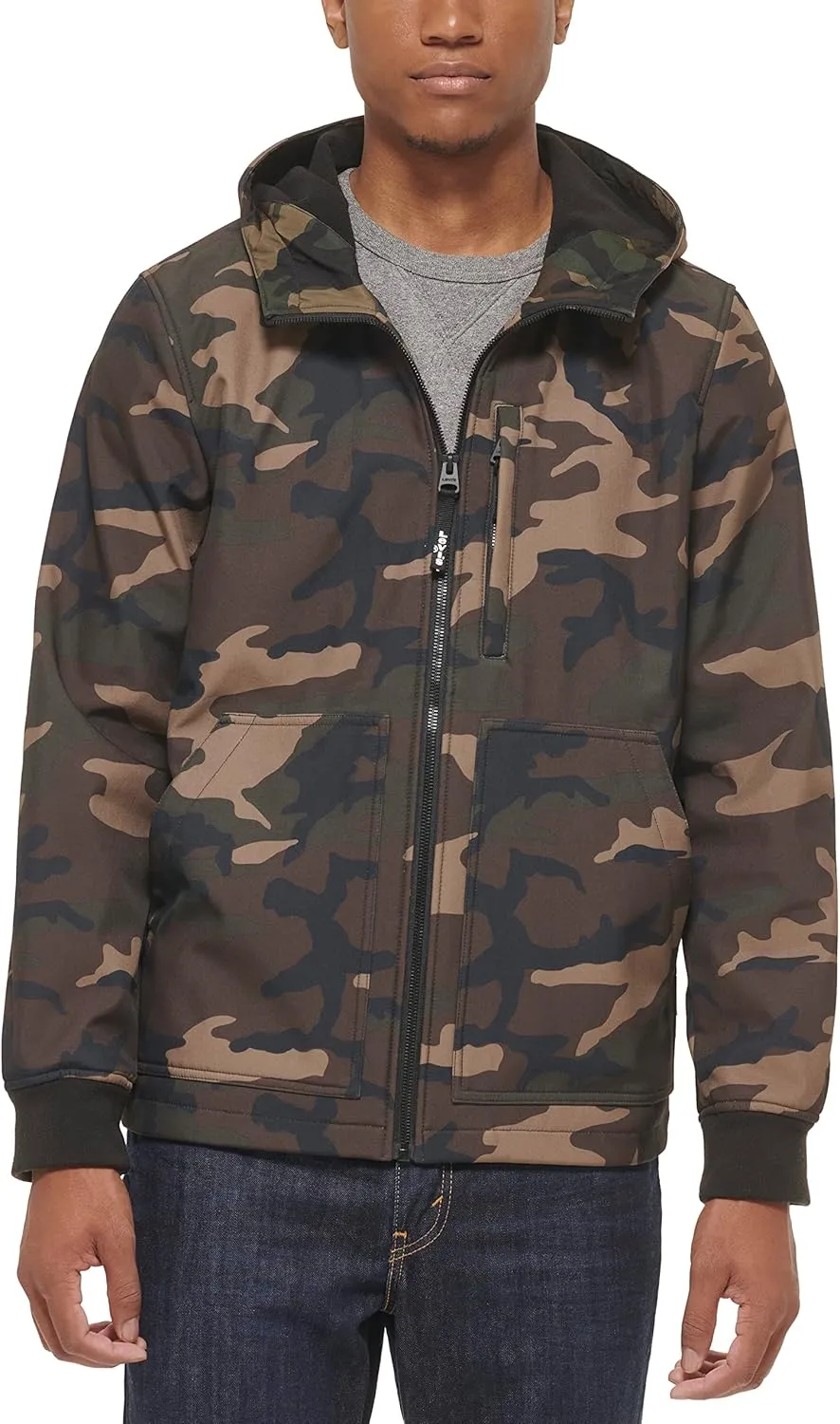 Levi's Men's Water-Resistant Soft Shell Trail Hoodie Jacket