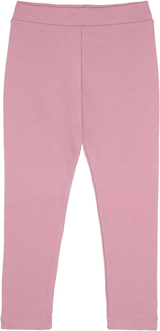 Lilax Girls' Basic Solid Full Length Cotton Soft Leggings