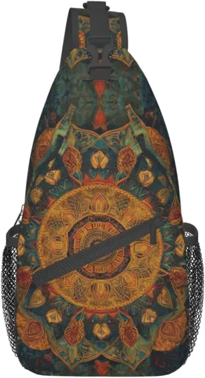 Mandala Sling Backpack Chest Bag Crossbody Shoulder Bag Gym Cycling Travel Hiking Daypack For Men Women