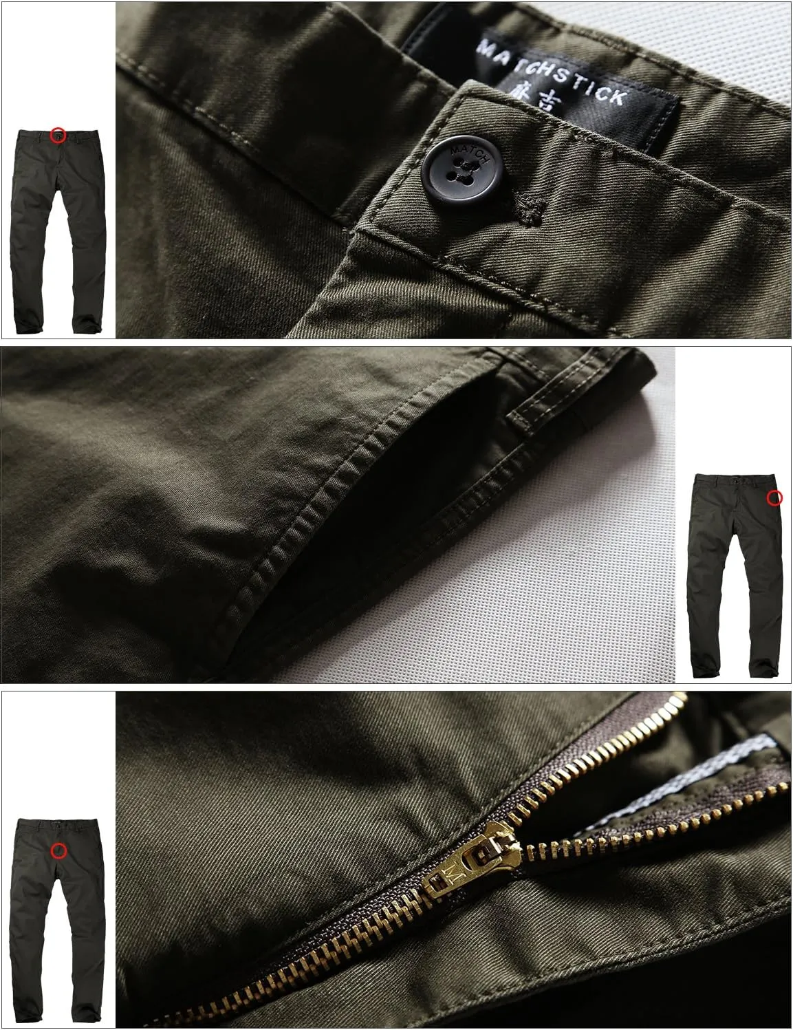Match Men's Slim Tapered Stretchy Casual Pant