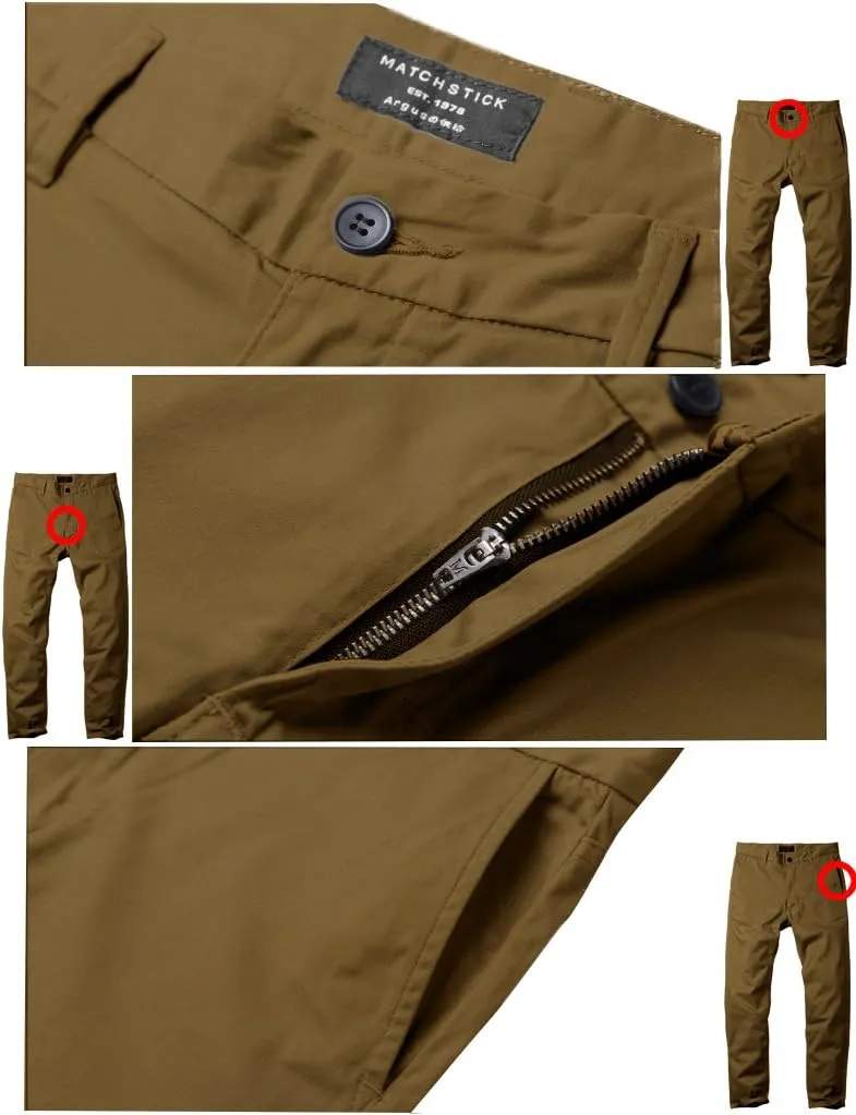 Match Men's Slim Tapered Stretchy Casual Pants #8105
