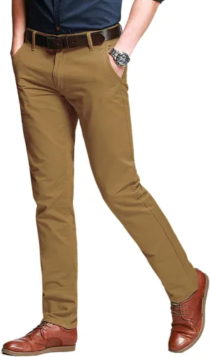 Match Men's Slim Tapered Stretchy Casual Pants #8105