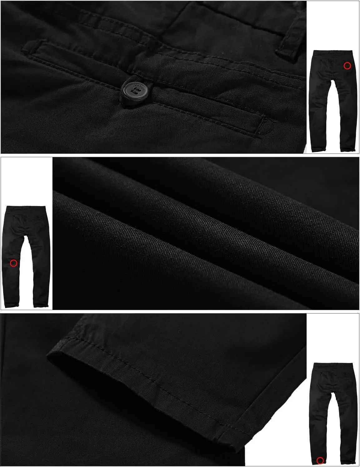 Match Men's Slim Tapered Stretchy Casual Pants #8105