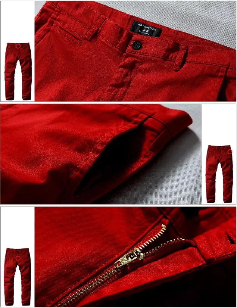 Match Men's Slim Tapered Stretchy Casual Pants #8105