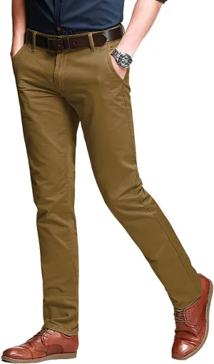 Match Men's Slim Tapered Stretchy Casual Pants #8105